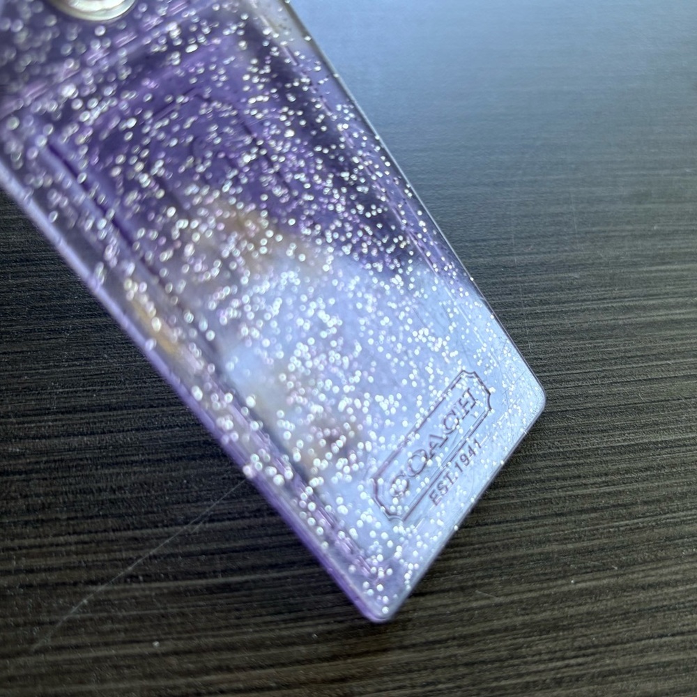 Coach Poppy Hang Tag Set (3” Clear Purple Silver Glitter & 2.5” Purple Patent) - Picture 7 of 9